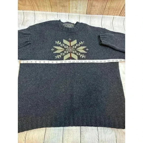 Vintage Abercrombie & Fitch Snowflake Woolblend Men's Sweater Gray Size XL - Picture 6 of 7